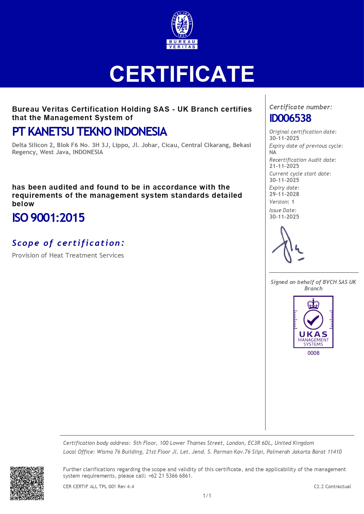 Certification